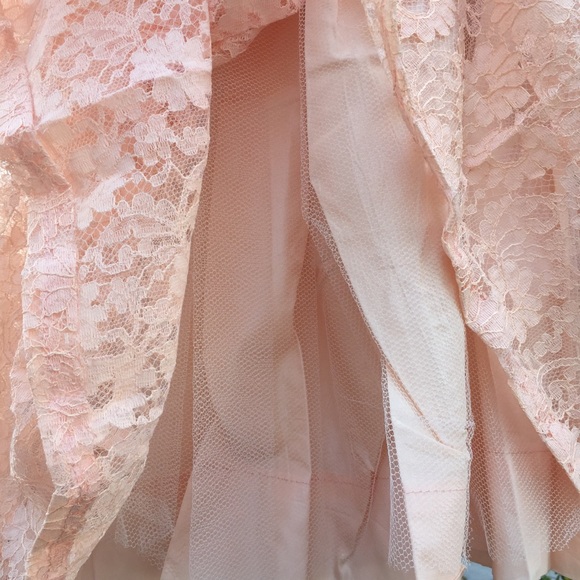 💕 VINTAGE pink LACE party DRESS! - Picture 5 of 12